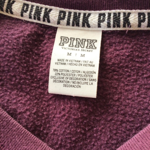 PINK VICTORIAS SECRET COLLEGIATE SWEATSHIRT PURPLE MEDIUM - Picture 7 of 14
